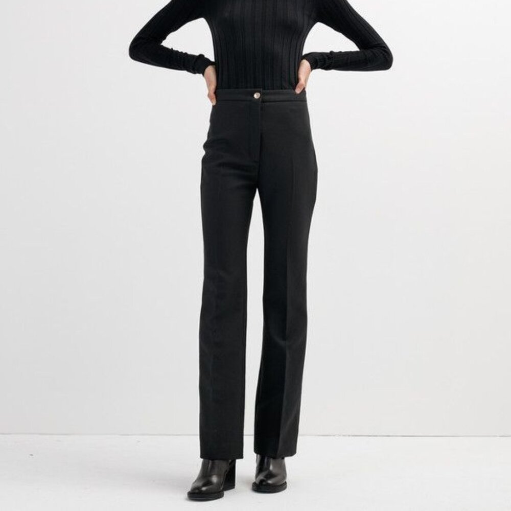 Acne Studios Myla Black Twill Flared Pants